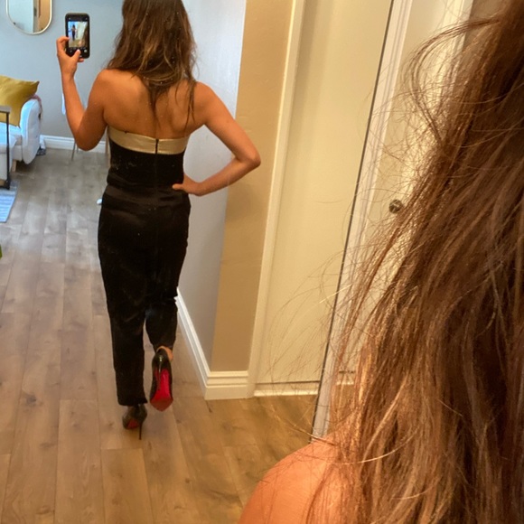 A.B.S by Allen Schwartz black gold jumpsuit - Picture 4 of 11